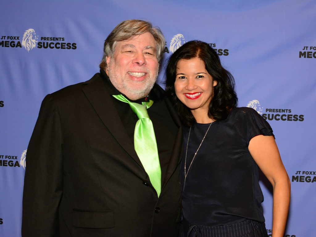 Sandra Fisser with Apple Inc. co-founder Steve Wozniak